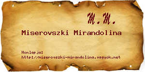 Miserovszki Mirandolina névjegykártya